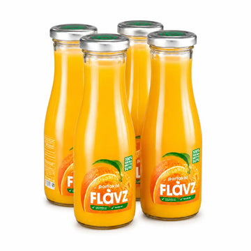 FLAVZ %100 sıkma portakal suyu 250 ml 4'lü paket