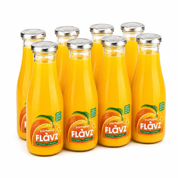 FLAVZ %100 sıkma portakal suyu 250 ml 8'li paket