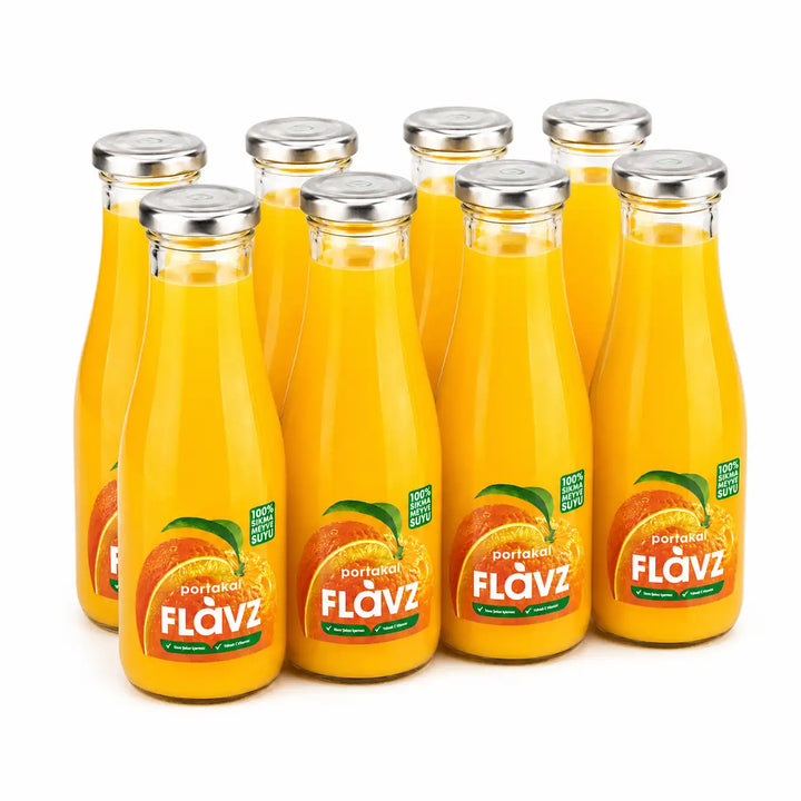 FLAVZ %100 sıkma portakal suyu 250 ml 8'li paket