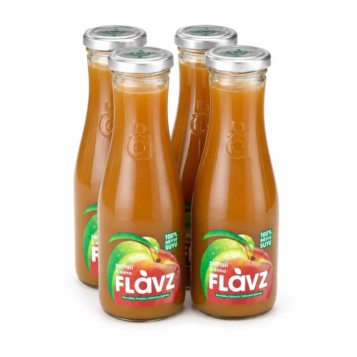 FLAVZ %100 şeftali elma suyu 250 ml 4'lü paket