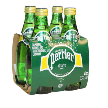 Perrier Doğal Mineralli Gazlı Su 330 ml Özel Cam Şişe 4'lü Paket - Prime Gurme
