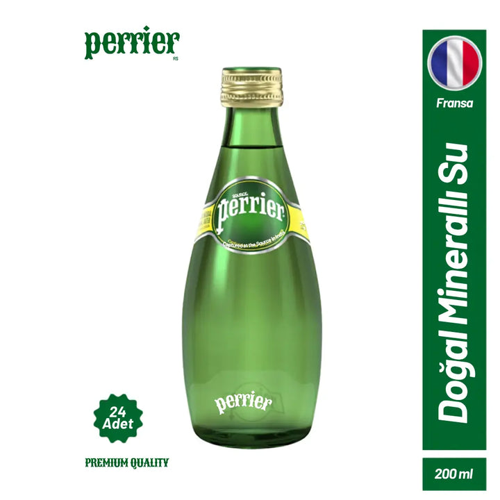 Perrier Doğal Mineralli Gazlı Su 200 ml 24'lü Koli Cam Şişe